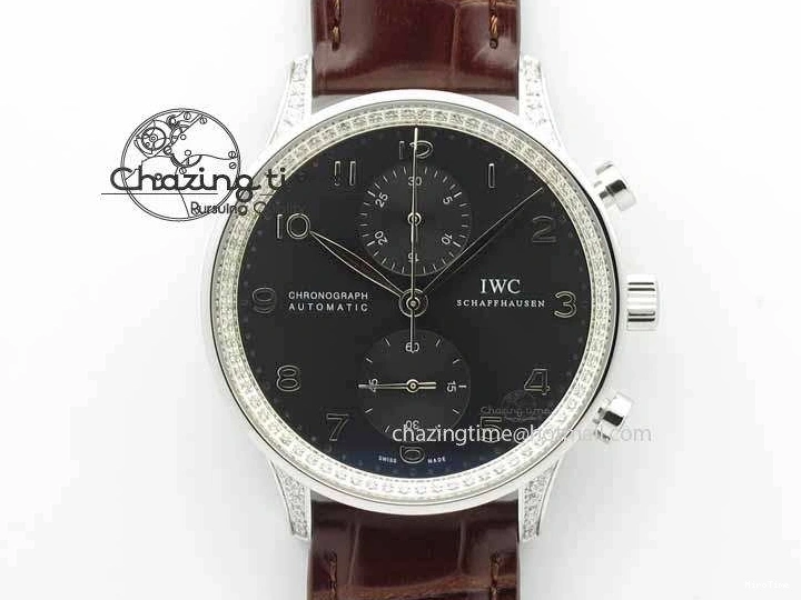 MIROTIME 0312 Unique Portuguese IW3714 Diam ZF V2 1:1 Best Edition Gray Dial On Brown Leather Strap A79350 (Slim Movement) 7250